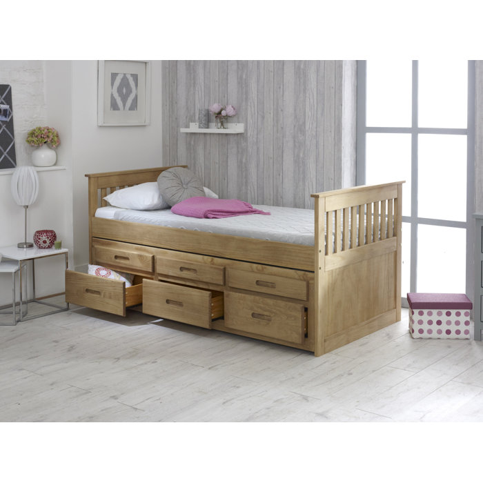 Just Kids Single (3') Solid Wood Cabin Bed with Trundle by Just Kids